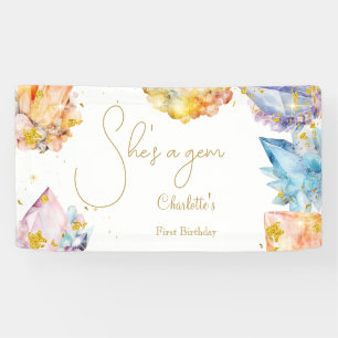 Banderoles C'est une Gem Birthday Crystals Girl'aquarelle