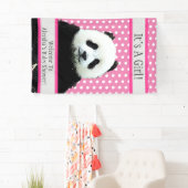 Banderoles C'est une petite fille Baby shower rose Panda Bear (En situation)