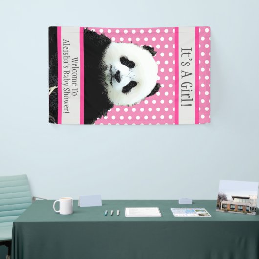 Banderoles C'est une petite fille Baby shower rose Panda Bear (Salon professionnel)