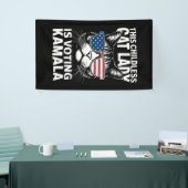 Banderoles Cette dame aux chats sans enfants vote Kamala-Harr (Salon professionnel)