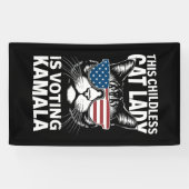 Banderoles Cette dame aux chats sans enfants vote Kamala-Harr (Horizontal)