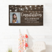 Banderoles Chaîne rustique Lumières Grange Bois Graduation Ph (En situation)