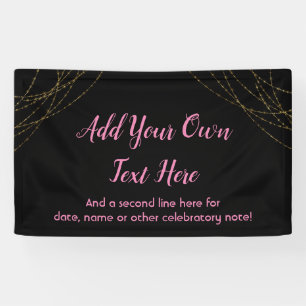 Banderoles Chaînes lumineuses Glittery Gold Ajouter votre pro