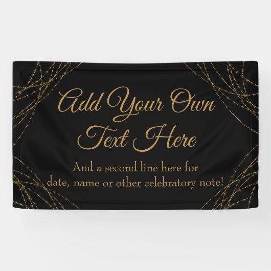 Banderoles Chaînes lumineuses Glittery Gold Ajouter votre pro (Horizontal)