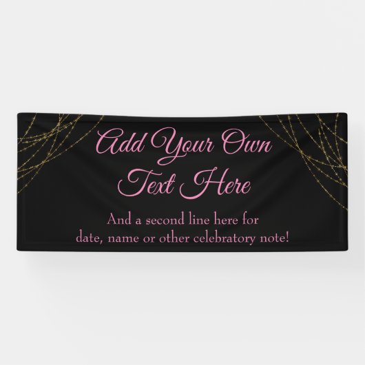 Banderoles Chaînes lumineuses Glittery Gold Ajouter votre pro (Horizontal)