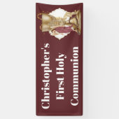 Banderoles Chalice d'or ange perles rosaire catholique (Vertical)