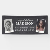 Banderoles Chalk Graduation Félicitations Rustic 2 - Photo (Horizontal)