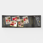 Banderoles Chalkboard Script élégant 5 Photo Graduation Party (Horizontal)