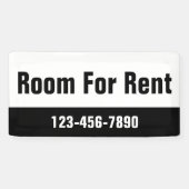Banderoles Chambre à louer Modèle noir et blanc (Horizontal)