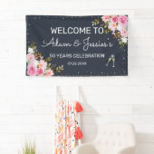 Banderoles Champagne rustique du 25e anniversaire Mariage Con (En situation)