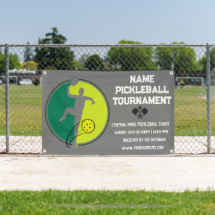 Banderoles Championnat de Pickleball Personnalisé Gris