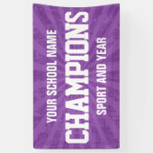Banderoles Champions pourpres d'équipe de sports d'école (Vertical)