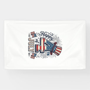 Banderoles Chapeau patriotique vintage Happy 4 juillet vecteu