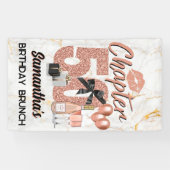 Banderoles Chapitre 50 Rose Or 50e anniversaire Elégant (Horizontal)