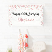 Banderoles Chaque année Rose or Anniversaire Confetti Script (En situation)