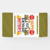 Banderoles Chariot de construction 1ère fête d'anniversaire (Horizontal)