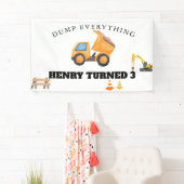 Banderoles Chariot de construction Anniversaire (En situation)