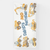 Banderoles Chariots de construction fête d'anniversaire (Verticale)