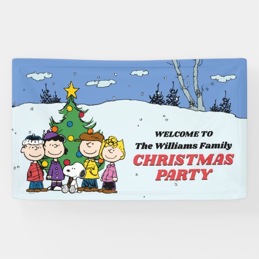 Banderoles Charlie Brown et la fête de Noël des amis (Horizontal)
