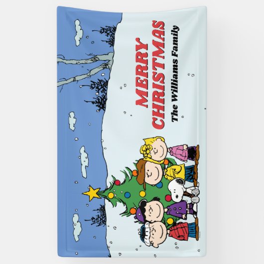 Banderoles Charlie Brown et ses amis Noël (Vertical)