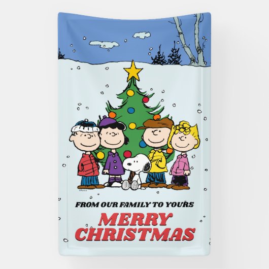 Banderoles Charlie Brown et ses amis Noël (Verticale)