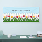 Banderoles Charmant palissandre blanc avec tulipes sur mesure (Salon professionnel)