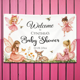 Banderoles Charmante fées Bois Baby shower aux cerfs Bienvenu