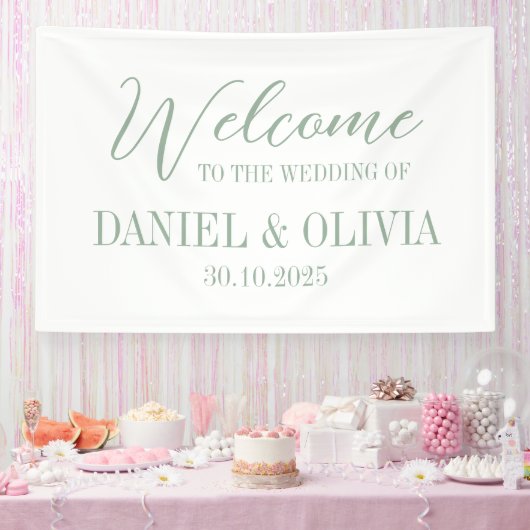 Banderoles Charme Élégant Vert Fleur sauvage Wed Seating Char (Fête)