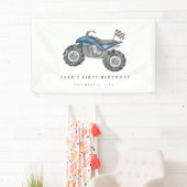 Banderoles Charming Blue Quad Bike Anniversaire (En situation)