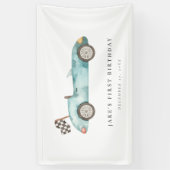 Banderoles Charming Blue Race Car Anniversaire (Vertical)