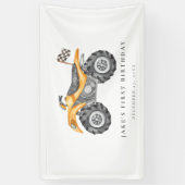 Banderoles Charming Jaune Quad Bike Anniversaire (Vertical)