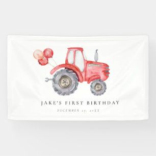 Banderoles Charming Red Tractor Anniversaire