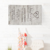 Banderoles Charrettes sculptées Rustique Birch Mariage Bienve (En situation)