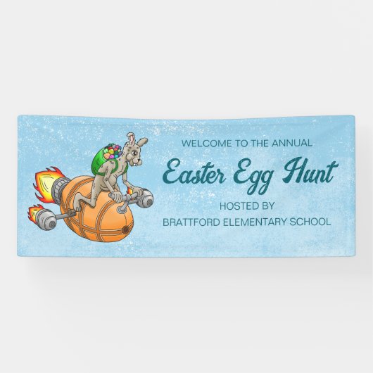 Banderoles Chasse aux oeufs de lapin de fusées (Horizontal)