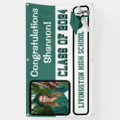 Banderoles Chasseur Vert & Blanc Vinyl Graduation (Vertical)