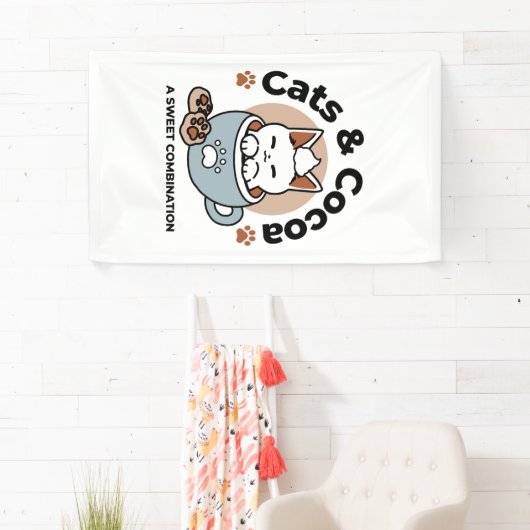 Banderoles Chat adorable en Mug Conception de vacances - Chat (En situation)