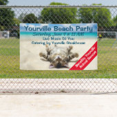 Banderoles Chat bronzage à la plage (En situation)