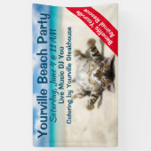 Banderoles Chat bronzage à la plage (Vertical)