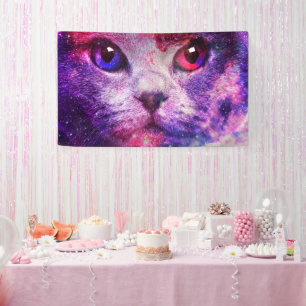 Banderoles Chat de la galaxie violette