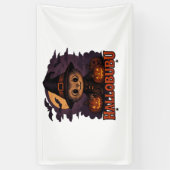 Banderoles Chat d'Halloween Éffrayant et élégant inspiré Feli (Vertical)