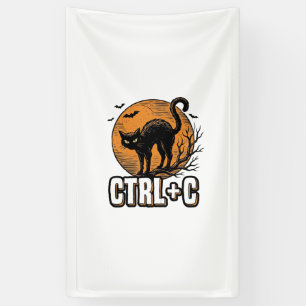 Banderoles Chat effrayant CTRL C Conception vectorielle Hallo