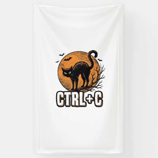 Banderoles Chat effrayant CTRL C Conception vectorielle Hallo (Vertical)