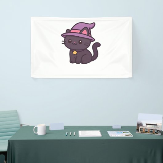 Banderoles Chat en sorcière Kawaii en T-shirt classique Casqu (Salon professionnel)
