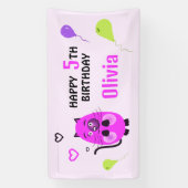 Banderoles Chat lilas d'anniversaire (Verticale)