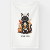 Banderoles Chat mignon et effrayant Halloween (Vertical)