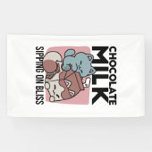 Banderoles Chat Mignon Lait Chocolat – Boisson Confortable & (Horizontal)