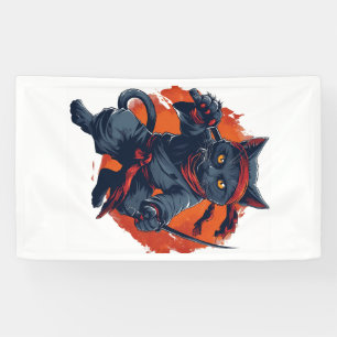 Banderoles Chat Ninja Discrétion
