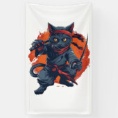 Banderoles Chat Ninja Discrétion (Vertical)