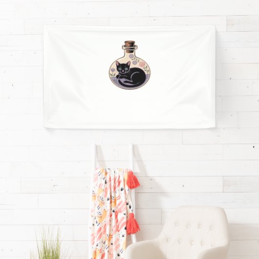 Banderoles Chat noir en bouteille de potion T-shirt classique (En situation)