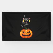 Banderoles Chat noir Halloween Design - Art Citrouille Éffray (Horizontal)